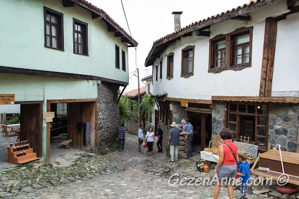 Bursa Cumalıkızık köyünde herbiri gözleme, kahvaltı evi olarak kullanılan tarihi evler