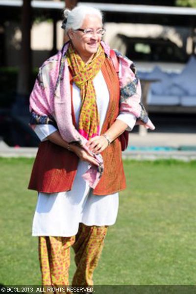 Nafisa Ali during the launch of 'Tiranga Bangle', an initiative by Naveen Jindal's Flag Foundation, held in New Delhi.