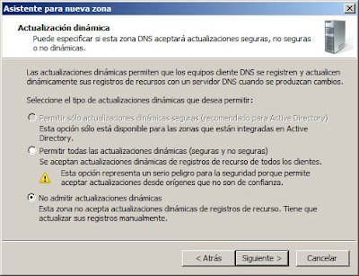 Agregar una nueva zona de bsqueda inversa en el servidor de DNS Windows Server 2008