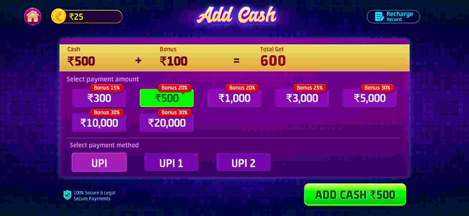 Add Cash