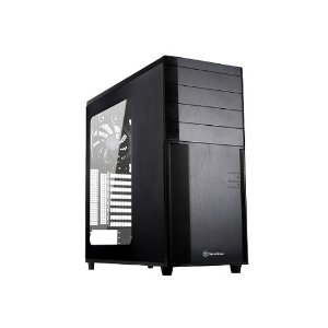  Silverstone Tek SSI-CEB, ATX, Micro-ATX Full Tower Computer Case with Plastic Front Panel, Steel Body and Window Side Panel Cases KL04B-W (Black)