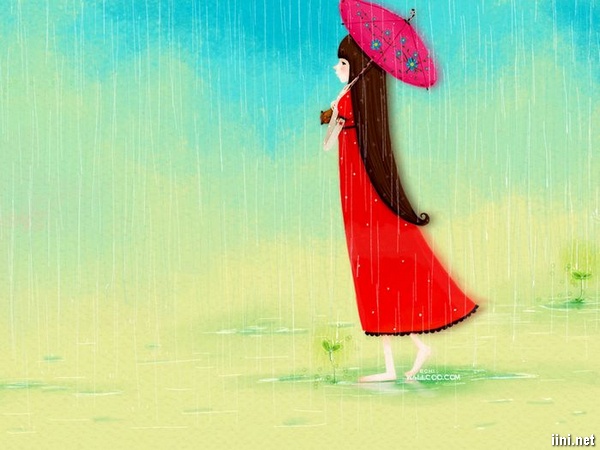 phim hoạt hình cô gái đi trong mưa