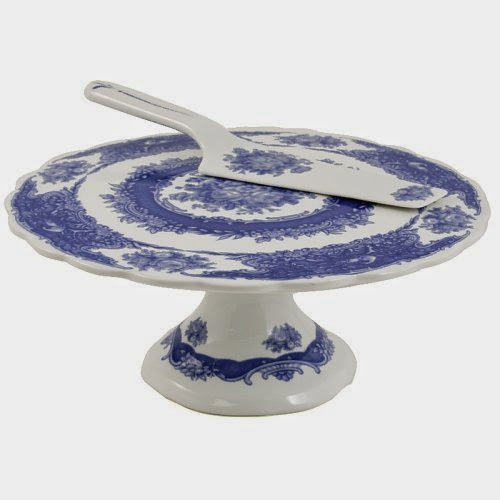 French Country Porcelain Footed Cake Plate