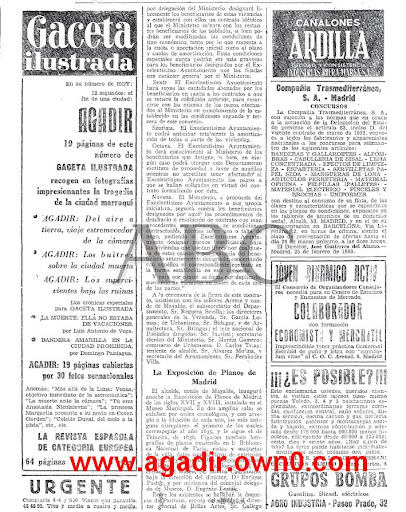 صحيفة الاسبانية إيه بي سي  وتخصيتها لاخبار زلزال اكادير سنة 1960  %253Bn%252Cb%253Bnb