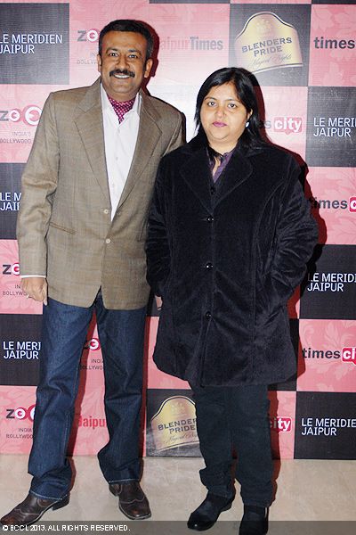 Gaurav and Anisha Hajela pose for the cameras during the launch party of Times Food and Nightlife Guide, Jaipur, 2013, held at Le Meridien on January 4, 2013.