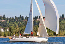 J/105 sailing offshore in Swiftsure Race