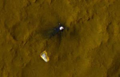 Curiosity Tracks Parachute And Backshell Seen From Orbit