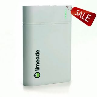 USB External Battery Pack 18000mAh (White Limeade Blast L180X) USB Charger with built-in Flashlight for iPhone 5, 4S, 4, iPad Mini, iPods; Samsung Galaxy S4, S3, S2, Note 2; HTC One, EVO, Thunderbolt, Incredible, Droid DNA; Motorola Moto X, ATRIX, Droid; Google Nexus 4 ; LG Optimus