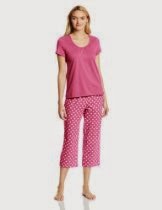 <br />Dearfoams Women's Lace Trim Capri Pajama Set