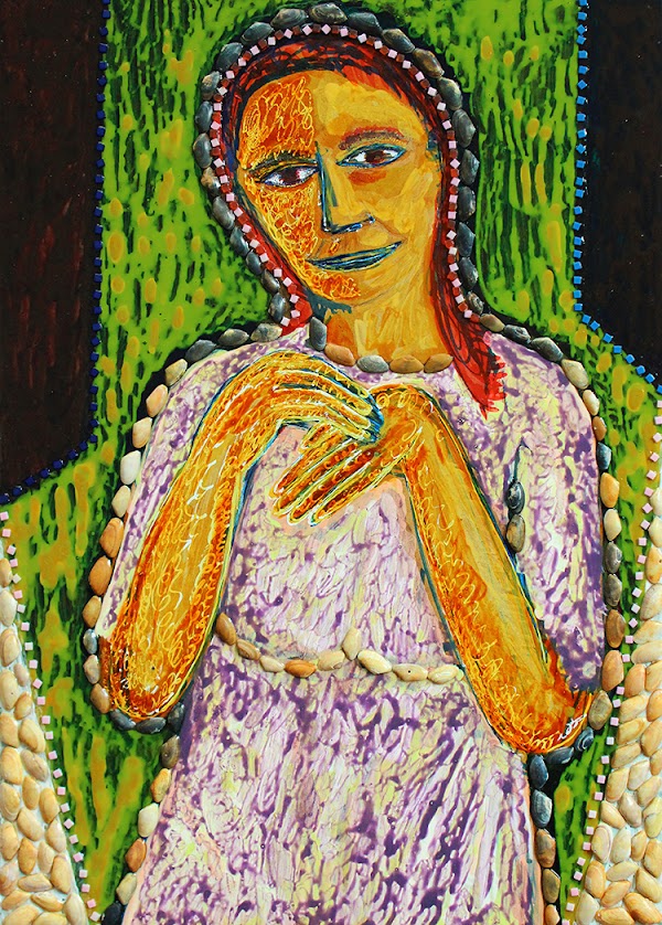 notre dame des anges with folded hands (schilderij van franka waaldijk)
