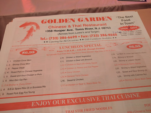 Chinese Restaurant «Golden Garden Restaurant», reviews and photos, 1358 Hooper Ave, Toms River, NJ 08753, USA