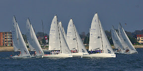 J/70s sailing off Newport, RI