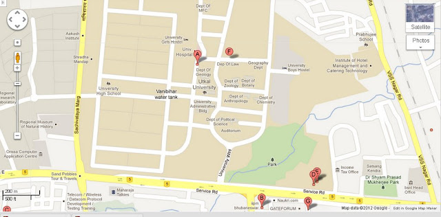 Utkal University Campus Bhubaneswar Area Map