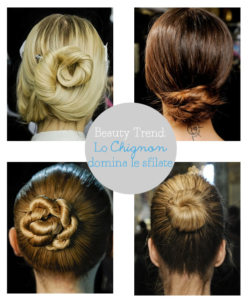 Beauty trend da Vogue.com lo chignon domina le sfilate come fare lo chignon how to made chignon, stella mc cartney, rick owens, dolce & gabbana, chloè.