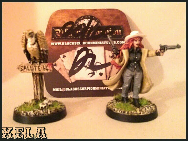 Cowgirl y Buitre del Salute 2014, Black Scorpion pintada por Xela