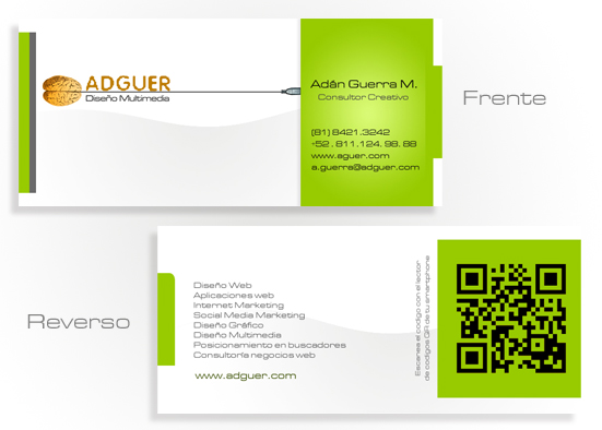 tarjeta de presentacion de diseñadores gráficos adguer diseño