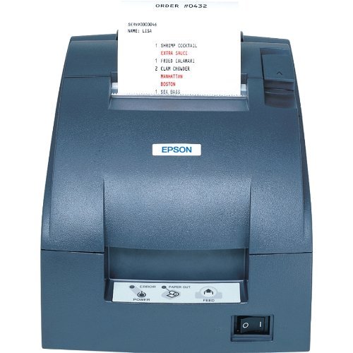 TM-U220B, Impact, two-color printing, 6 lps, Serial interface, Auto-cutter & power supply, Dark gray