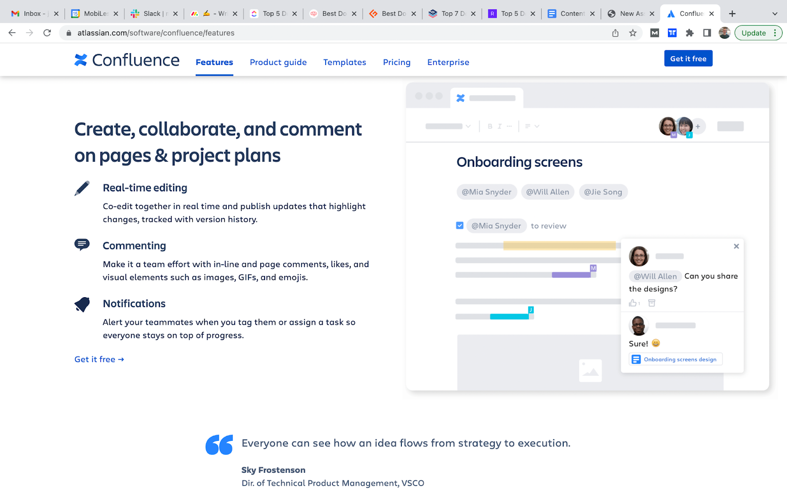 confluence document collaboration software home page