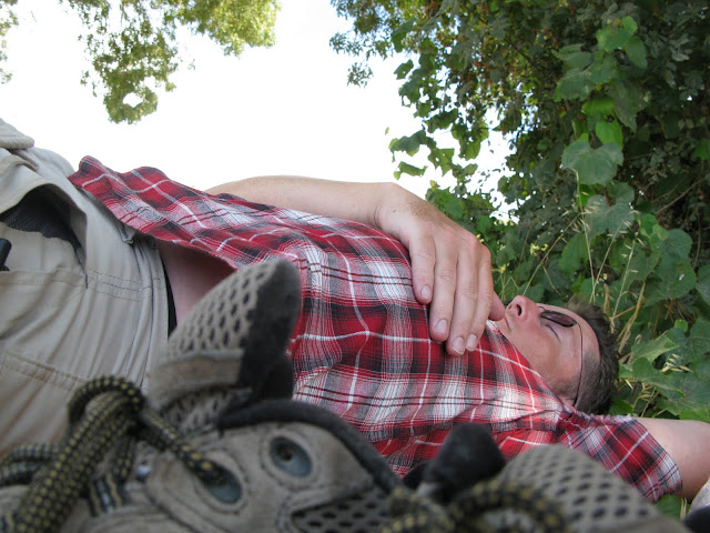 john sleeping in the shade