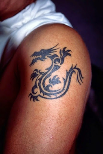 dragon tattoos on shoulder for men