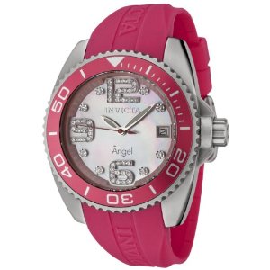 Invicta Women's 0494 Angel Collection Diamond Accented Pink Polyurethane Watch