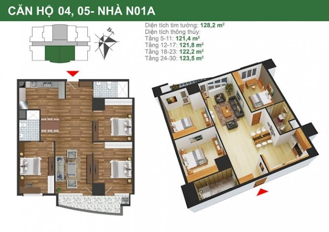 Mặt bằng căn hộ 4, 5 Mặt bằng căn hộ 4, 5