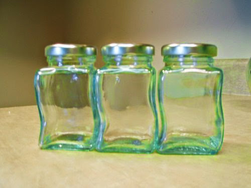  3.5 Ounce Spice Jars (6 Jars) Cast in Eco Friendly Recycled Glass From Italy
