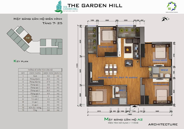 Căn A2 tầng 7 đến 25 Garden Hill - 99 Trần Bình Căn A2 tầng 7 đến 25 Garden Hill - 99 Trần Bình