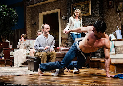 Portland Center Stage Vanya and Sonia and Masha and Spike  L-R: Sharonlee McLean as Sonia, Eden Malyn as Nina, Andrew Sellon as Vanya, Carol Halstead as Masha and Nick Ballard as Spike (front) and in 