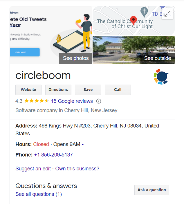 Circleboom on Google Maps.