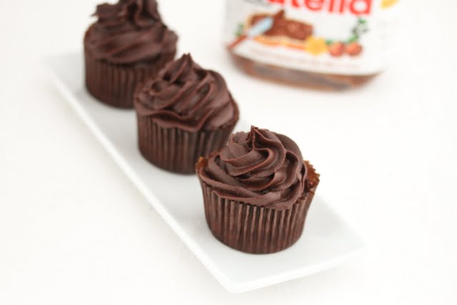 photo of nutella cupcakes with homemade nutella frosting