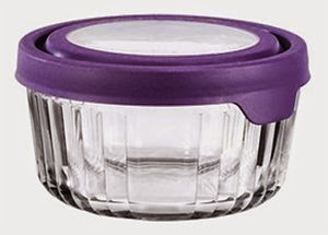  Anchor Hocking TrueSeal Glass Storage Container - Round - 2 cups - Purple