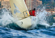 J/24 one-design sailboat- sailing Primo Cup off Monaco