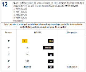 Finanças com HP e EXCEL: Juros Simples: cálculo do capital inicial com a  HP-12C