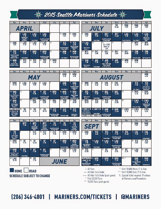 Mariners Schedule