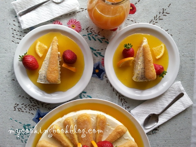 Десерт сервиран с портокалов сироп