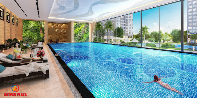 Bể bơi bốn mua chung cư Hateco Plaza Bể bơi bốn mua chung cư Hateco Plaza