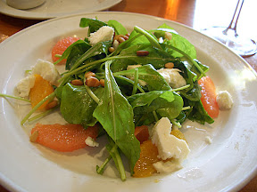Wildwood, Portland OR. Citrus and arugula salad with orange and grapefruit supremes, pine nuts, and mozzarella. If you know me you know I don't often rave about salads, but I ate every single little thing off the salad plate, the dressing was awesomely tangy to counteract the slight bitterness that arugula can have