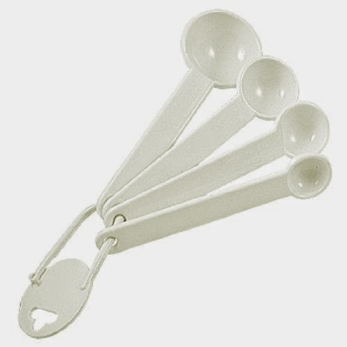 Kitchen Plastic 4 in 1 Tea Soup Coffee Measuring Spoon Set Off White