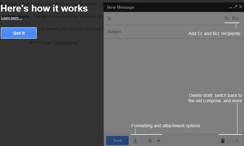 Cách gửi tệp tin dung lượng lớn bằng Gmail Gmail+up+2+10gb+1.2+Enable+new+compose_Got+It