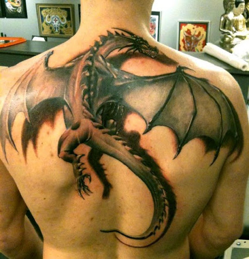 3d dragon tattoos on full back
