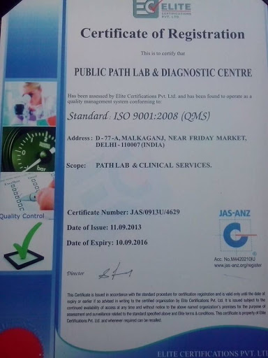 Public Path Lab & Diagnostic Centre, D-77-A, Near Friday Market, Dr Bhim Rao Ambedkar Marg, Malka Ganj, New Delhi, Delhi 110007, India, Public_Medical_Centre, state DL