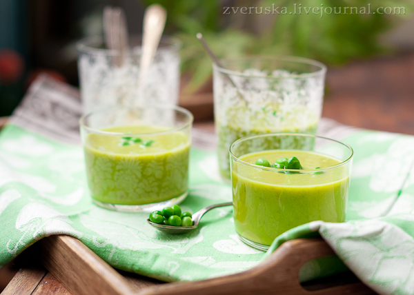 Суп из зеленого горошка с кокосовым молоком и имбирем