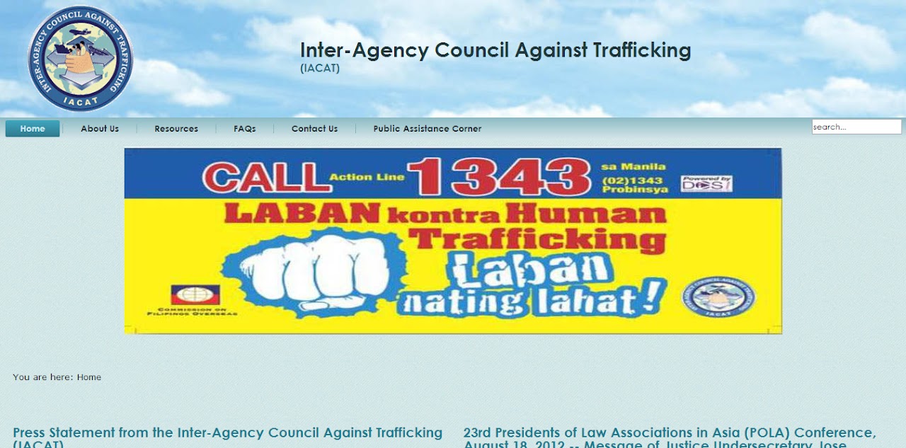 Inter-Agency Council Against Trafficking – official website is up