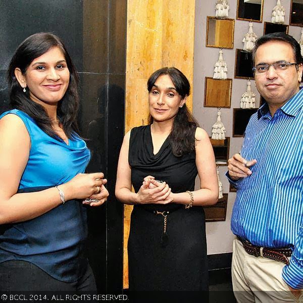 Ripple Mirchandani, Maveen Narang and Jitu Mirchandani during the dinner party hosted by Jaswinder Narang in Pune.
