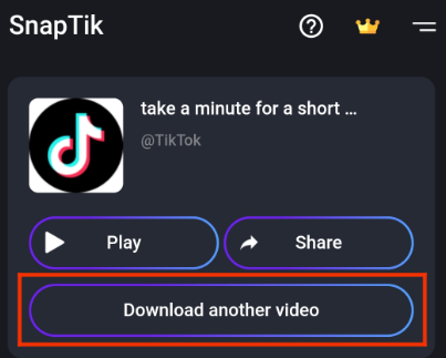 How to download a TikTok without a watermark Option 2 with SnapTik (c)
