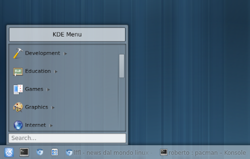 Quick Menu su KDE