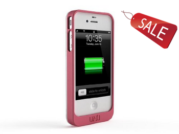 uNu Exera Modular Detachable Battery Case for iPhone 4S 4 - White/Pink (Fits All Versions of iPhone 4S/4)