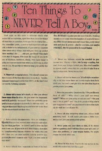Vintage Scan 22 Ten Things To Never Tell A Boy