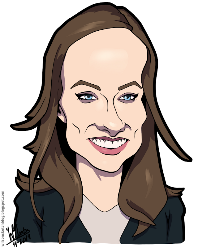 Cartoon caricature of Olivia Wilde. Cartoon caricature of Olivia Wilde.